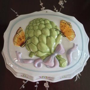 Vintage ceramic Jello mold by the Franklin mint 1986 Le Cordon Bleu wall hanging